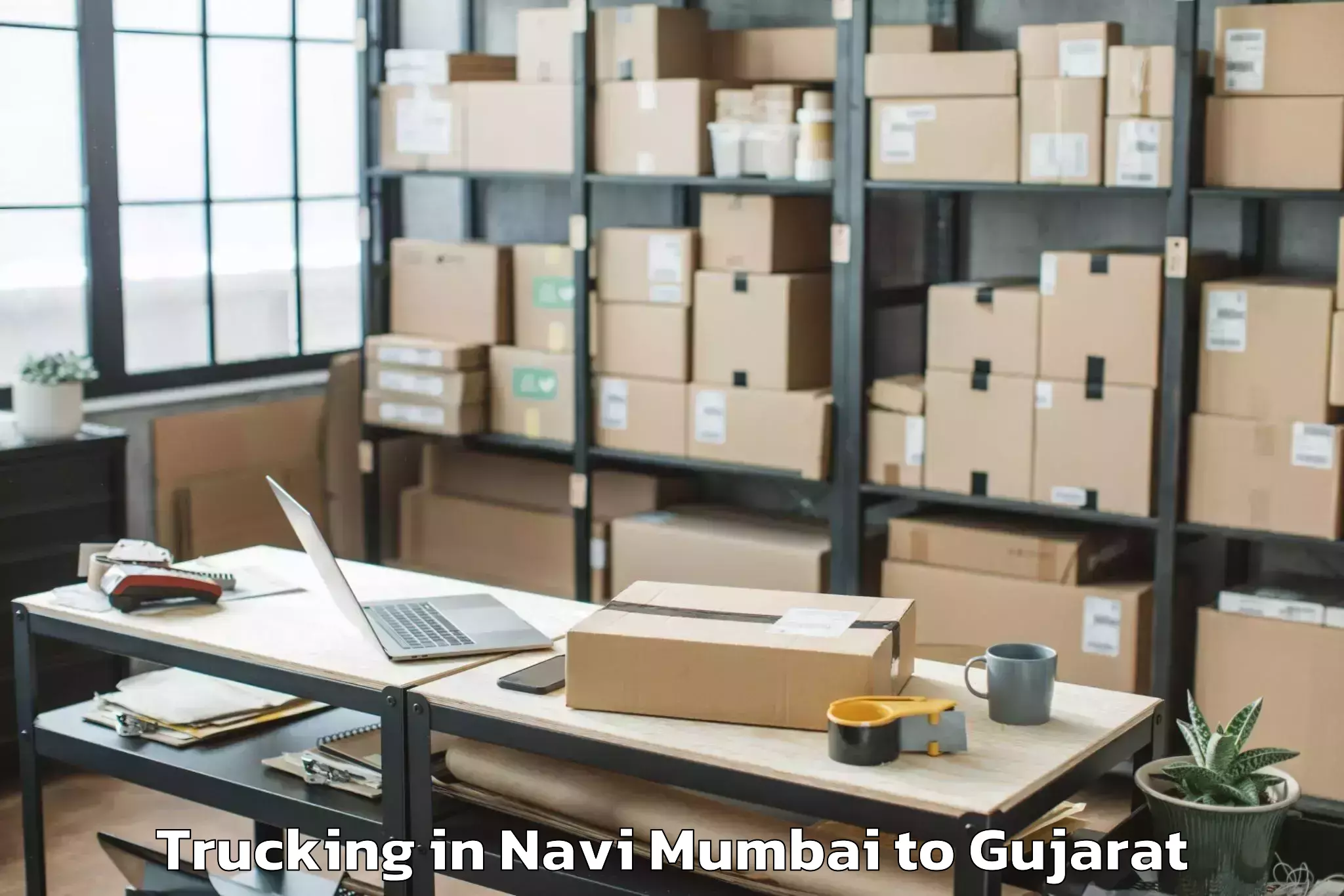 Hassle-Free Navi Mumbai to Wankaner Trucking